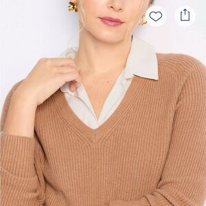 41 Hawthorn Women's V-Neck Brown Sweater
